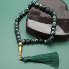Tasbih Largo 33 Perlas negro - rosario de oración musulmán verde