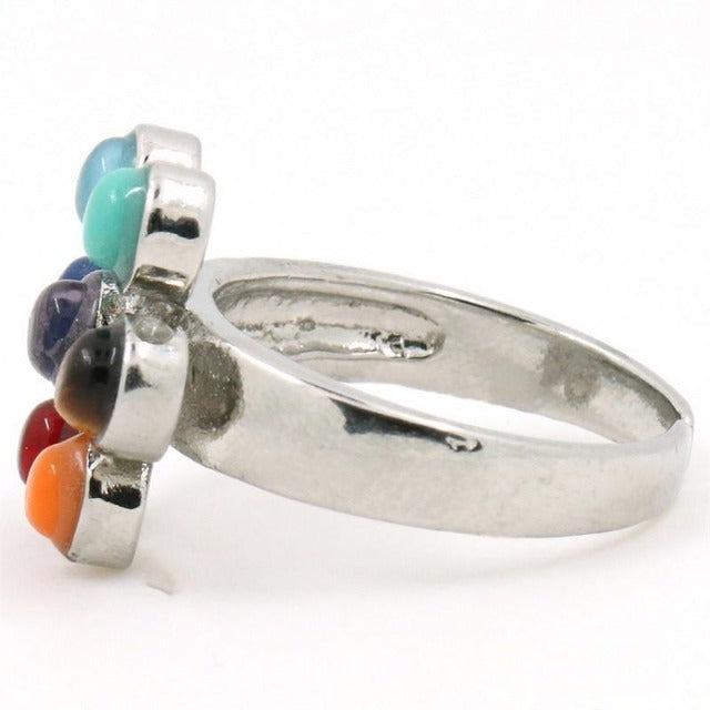 Anillo 7 Chakras color Plata