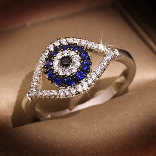 Anillo Contra el Mal de Ojo Azul Griego Turco Matiasma Mataki