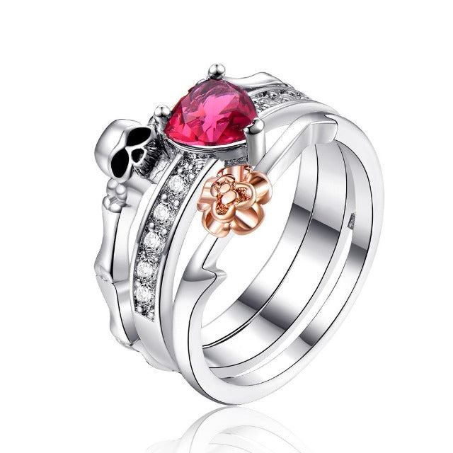 Anillo Calavera Plata Mujer