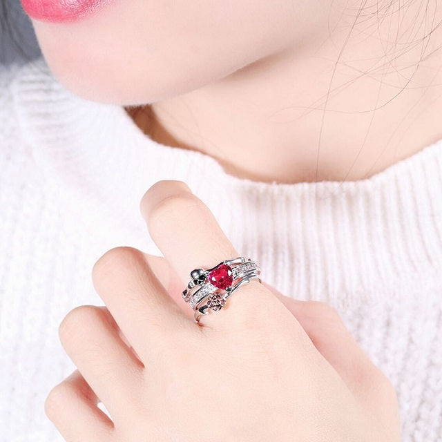 Anillo Calavera Plata Mujer