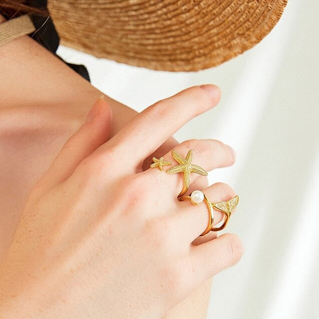 Anillo Estrella de Mar oro
