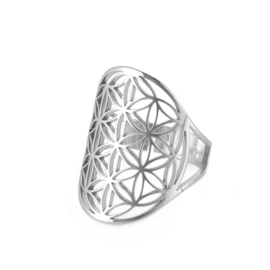 Anillo Flor de la Vida Dawapara Mandala plata
