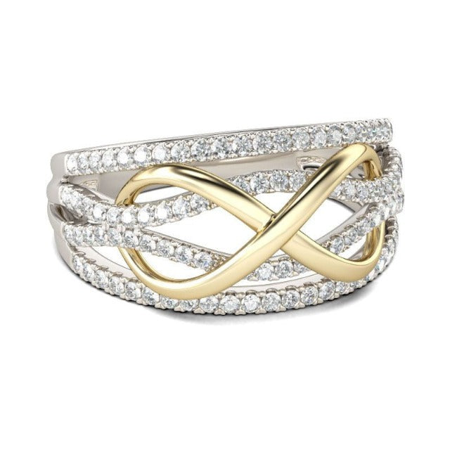 Anillo Infinito Oro y Diamante para Mujer