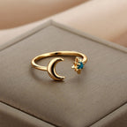 Anillo Luna Mujer Anillo Astros oro