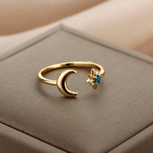 Anillo Luna Mujer Anillo Astros oro