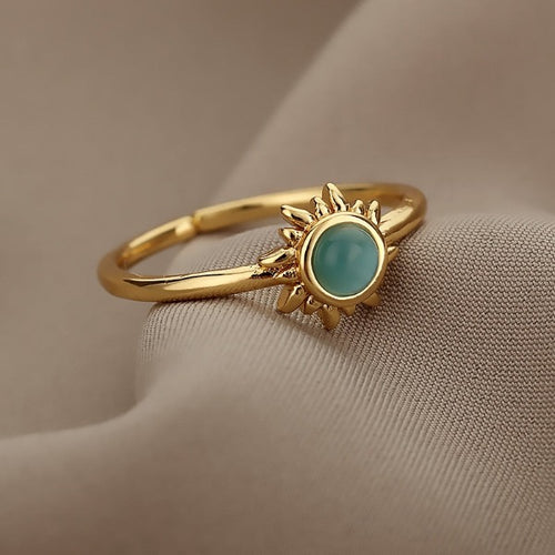 Anillo Sol Mujer Ópalo Anillo Astro