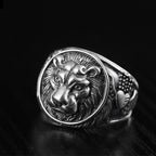 Anillo Cabeza de León Plata