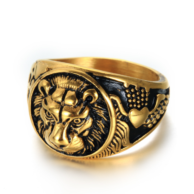 Anillo Cabeza de León Oro