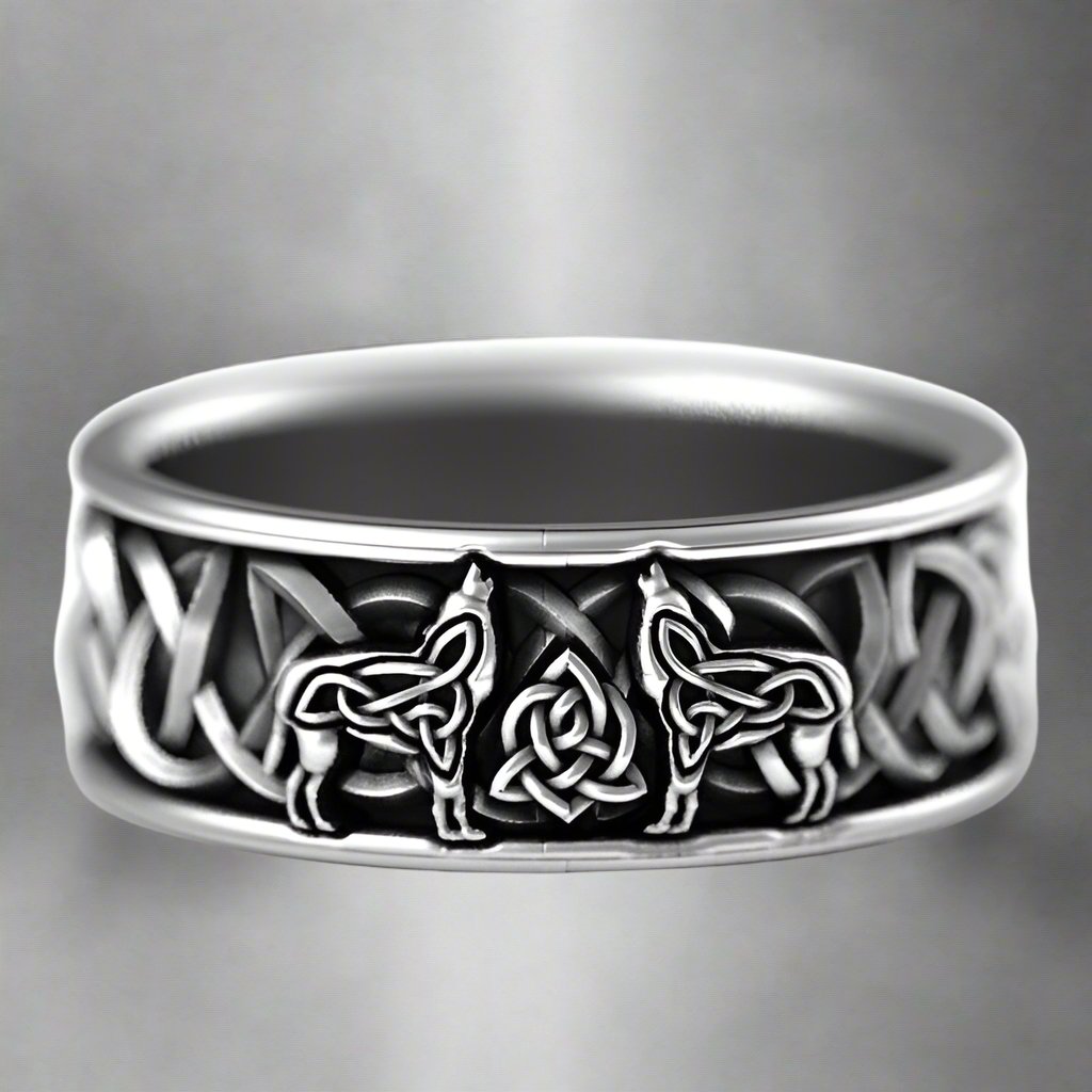 Anillo Vikingo Fenrir para Hombre