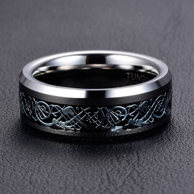 Anillo Vikingo Jarl plata y negro
