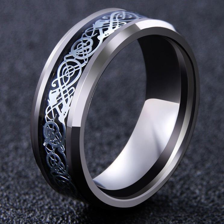 Anillo Vikingo Jarl plata y negro