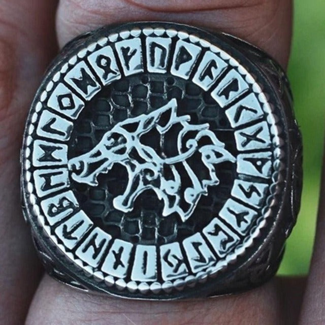 Anillo Vikingo Lobo Fenrir