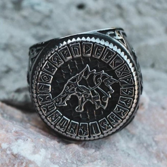 Anillo Vikingo Lobo Fenrir