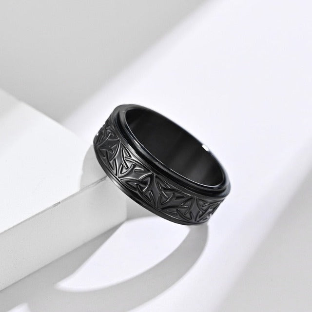 Anillo Vikingo Ragnar Anillo Giratorio negro