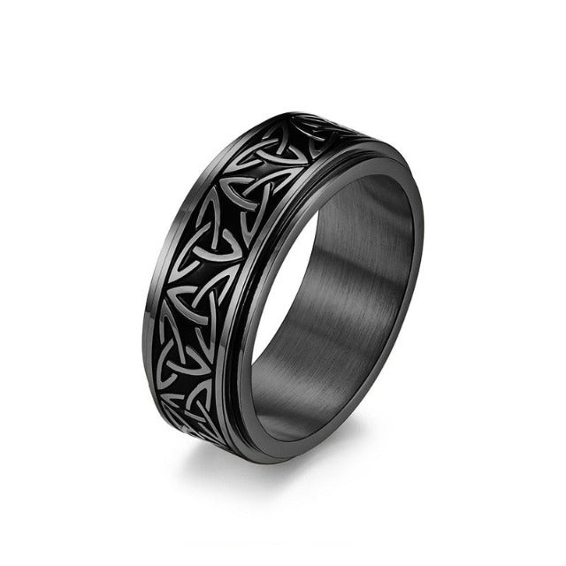 Anillo Vikingo Ragnar Anillo Giratorio negro