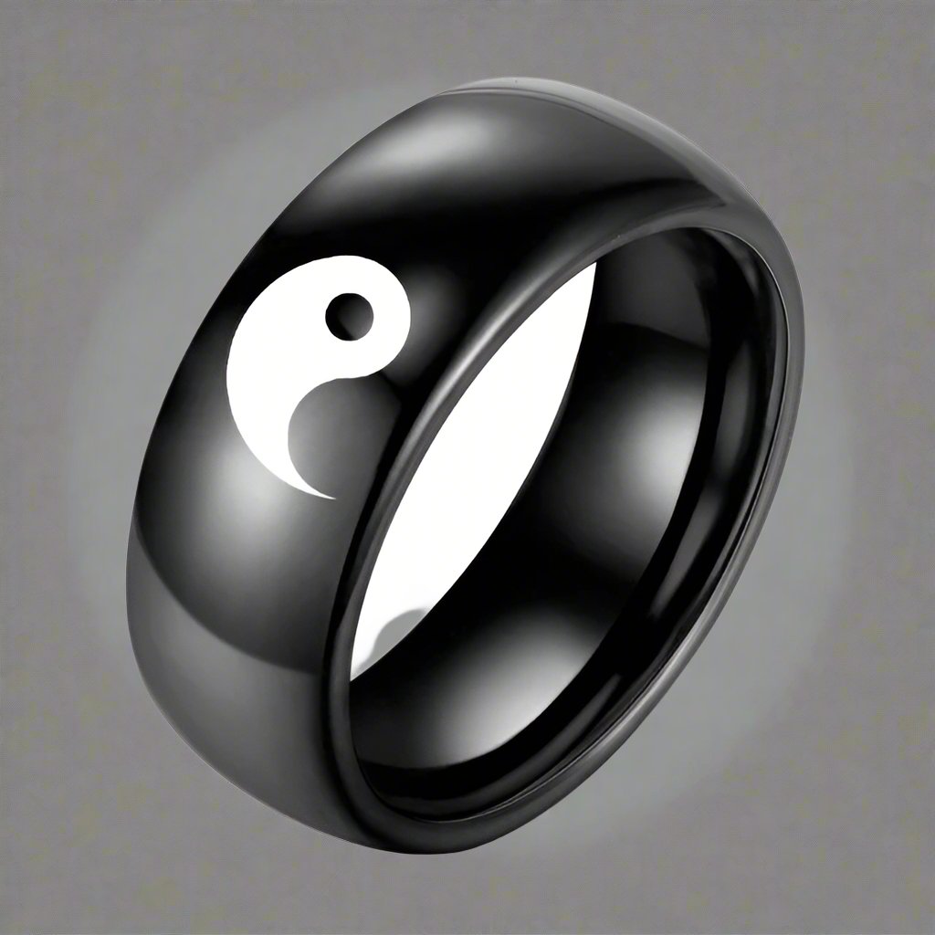 Anillo Yin Yang color Negro 