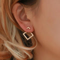 Pendientes Cuadrados de Oro para Mujer