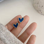 Pendientes Corazón Azul & Rosa azul