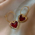 Pendientes Corazón Rojo para Mujer