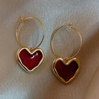 Pendientes Corazón Rojo para Mujer