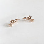 Pendientes de Estrellas Piercing oro rosa