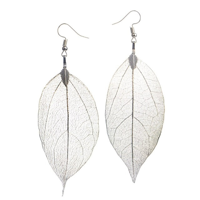 Pendientes Hoja Bohemia plata