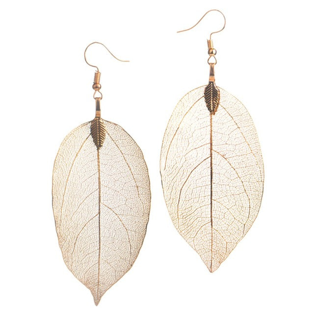 Pendientes Hoja Bohemia beige