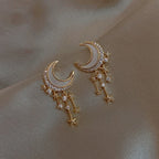 Pendientes Luna y Estrellas Oro y Diamantes