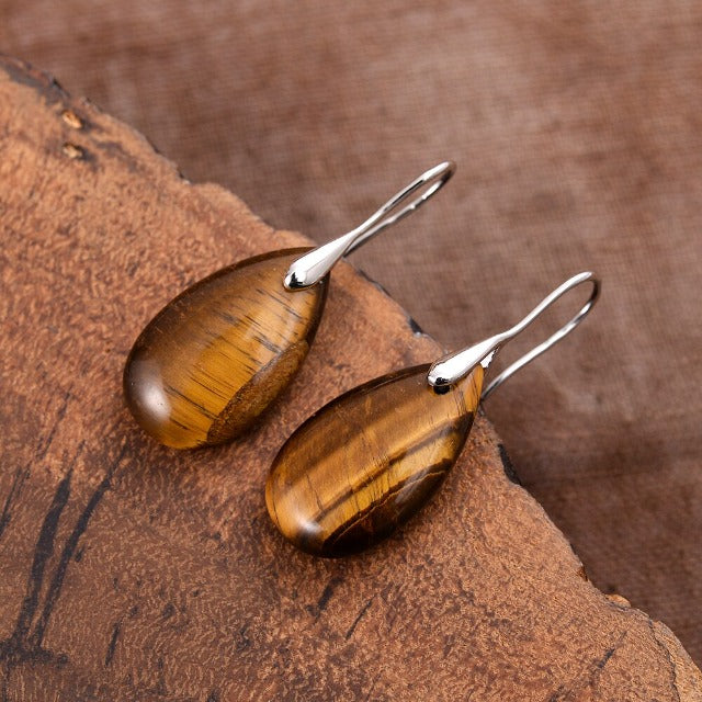 Pendientes de Ojo de Tigre para Mujer