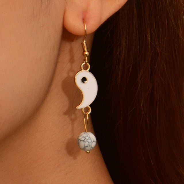 Pendientes Colgantes Yin Yang Oro & Plata oro