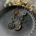 Pendientes Colgantes Sol Luna Estrellas Mujer Astro