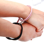 Pulsera Magnética Pareja negro y rosa