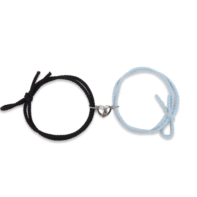 Pulsera Imán Pareja negro y azul