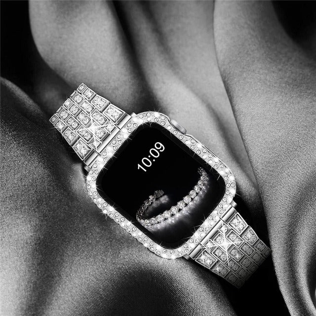 Pulsera Apple Watch con Caja Diamantes