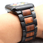 Pulsera Apple Watch de Madera marrón y negra