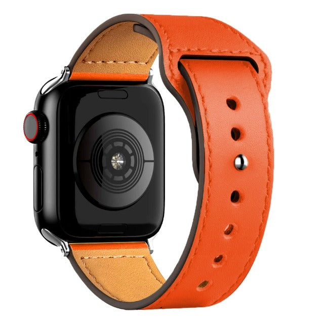 Pulsera Apple Watch de Cuero naranja