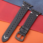 Pulsera Apple Watch de Cuero Genuino negro y negro