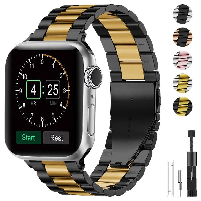 Pulsera Apple Watch en Metal negro y oro