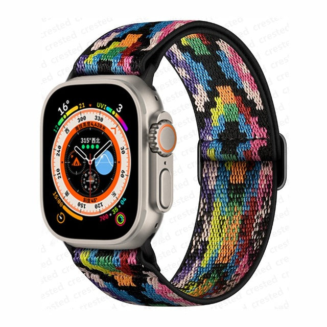 Pulsera Apple Watch de Nylon Trenzado arcoíris