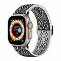 Pulsera Apple Watch de Nylon Trenzado blanco y negro