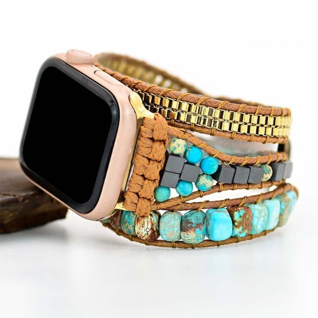 Pulsera Apple Watch Piedra Natural turquesa