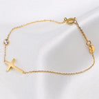 Pulsera con Cruz para Mujer Oro y Plata oro
