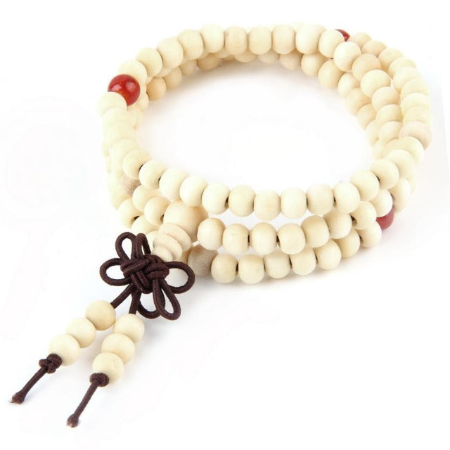 Pulsera Budista Amuleto de la Suerte blanco
