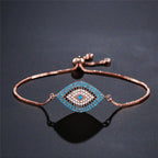 Pulsera Contra el Mal de Ojo Azul Griego Turco Matiasma Mataki Gourmette oro rosa 1