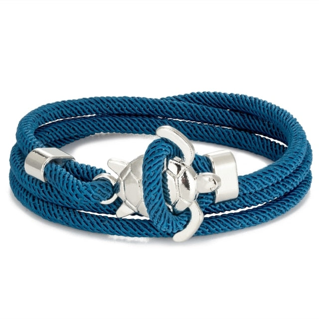 Pulsera Cordón Tortuga Marina azul