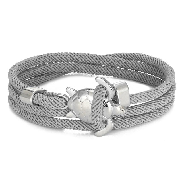 Pulsera Cordón Tortuga Marina gris