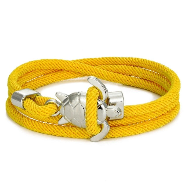 Pulsera Cordón Tortuga Marina amarillo