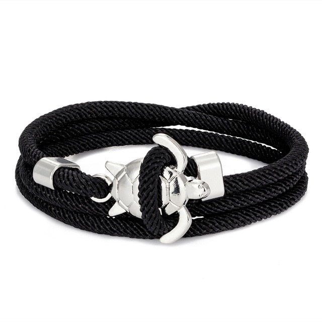 Pulsera Cordón Tortuga Marina negro