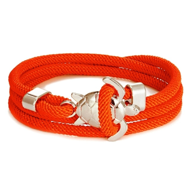 Pulsera Cordón Tortuga Marina naranja